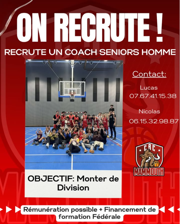 Crau Basket Club recrute un coach pour sa DM2